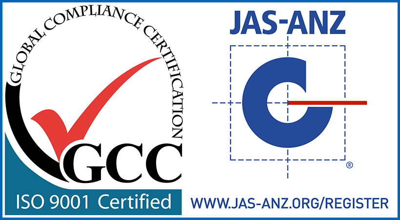 GCC ISO 9001 Certified / JAS-ANZ